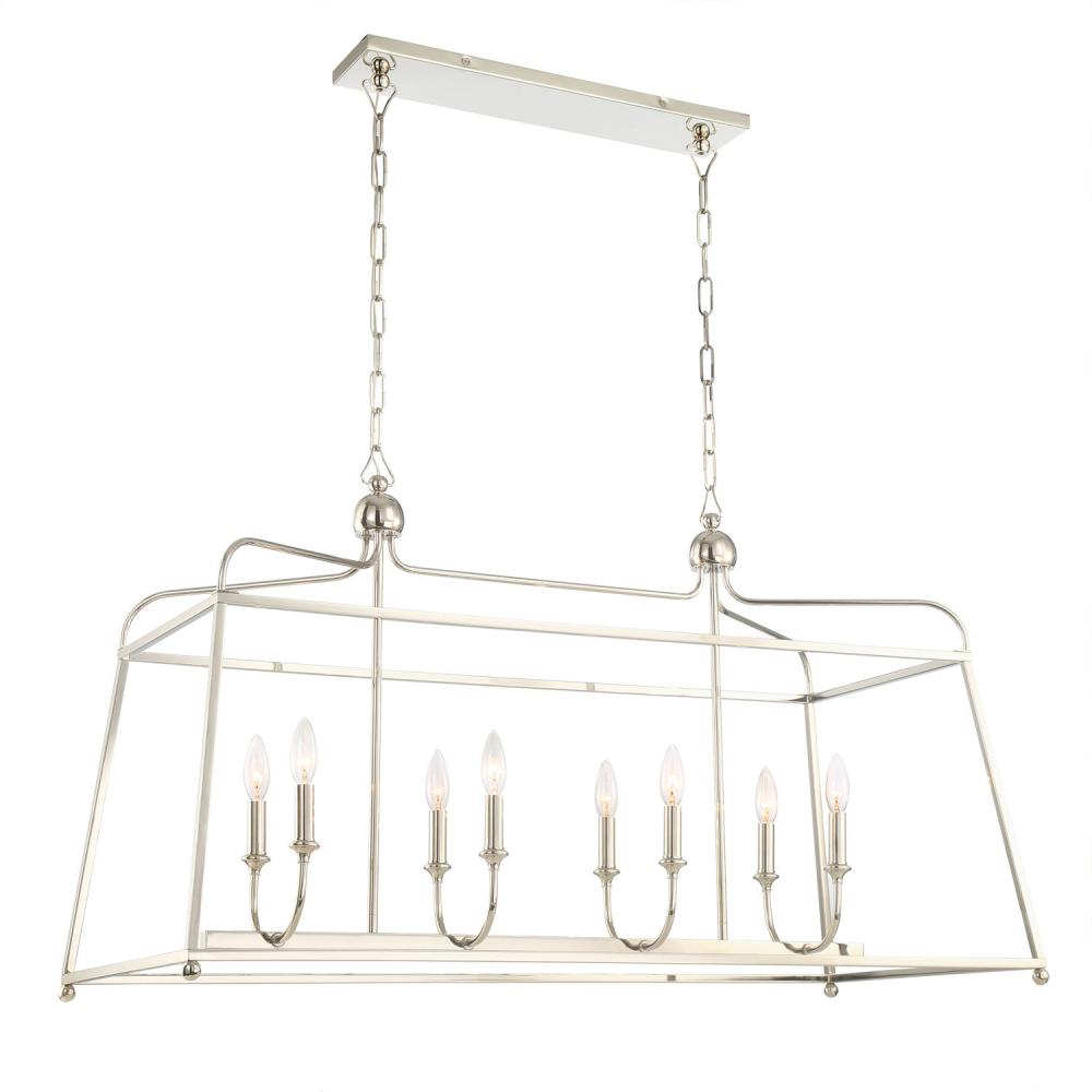 Libby Langdon Sylvan 42'' Polished Nickel Linear Chandelier
