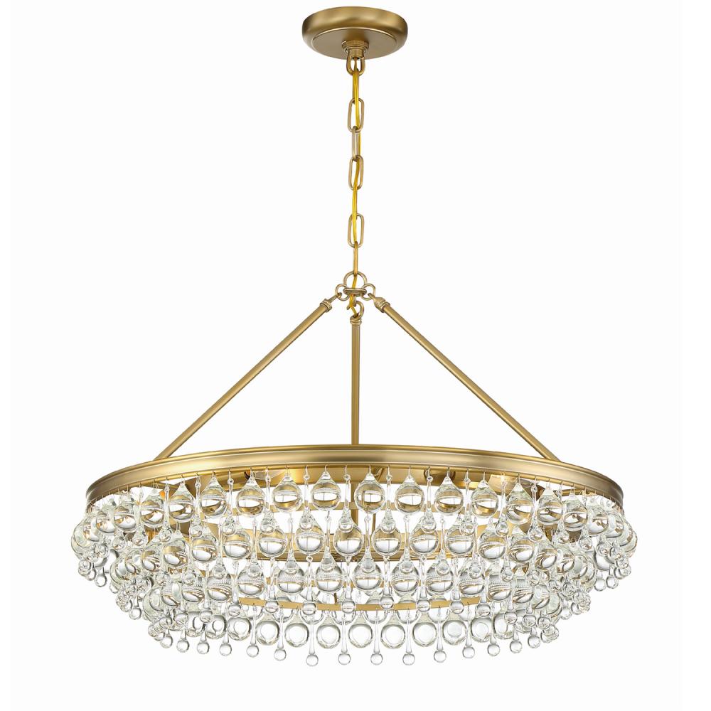 Calypso 30'' Crystal Teardrop Vibrant Gold Chandelier