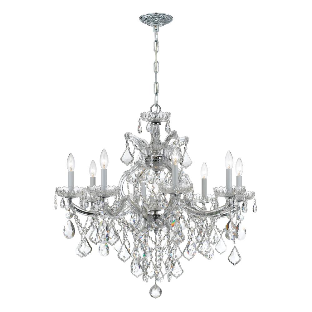 Maria Theresa 28'' Hand Cut Crystal Polished Chrome Chandelier