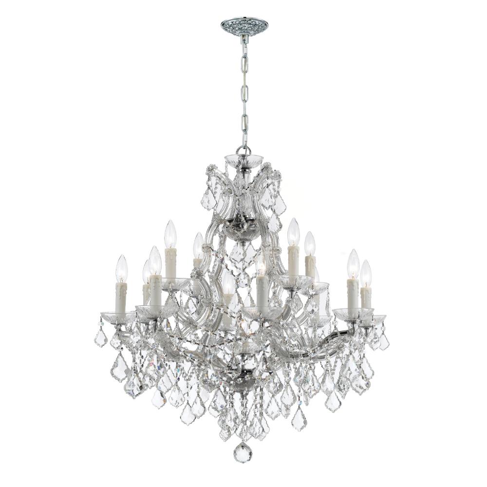 Maria Theresa 28'' Italian Crystal Polished Chrome Chandelier