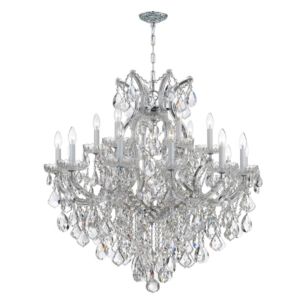 Maria Theresa 38'' Italian Crystal Polished Chrome Chandelier