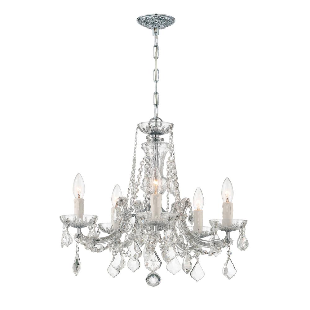 Maria Theresa 20'' Hand Cut Crystal Polished Chrome Chandelier