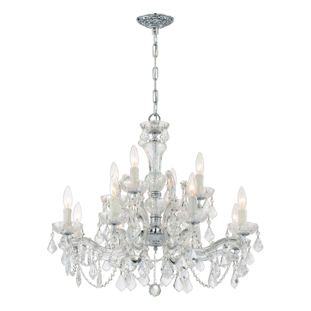 Maria Theresa 29'' Italian Crystal Polished Chrome Chandelier