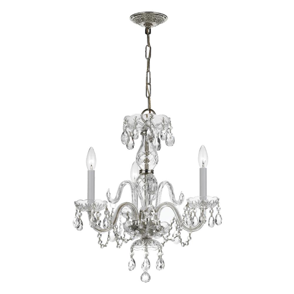 Traditional Crystal 16'' Italian Crystal Polished Chrome Chandelier