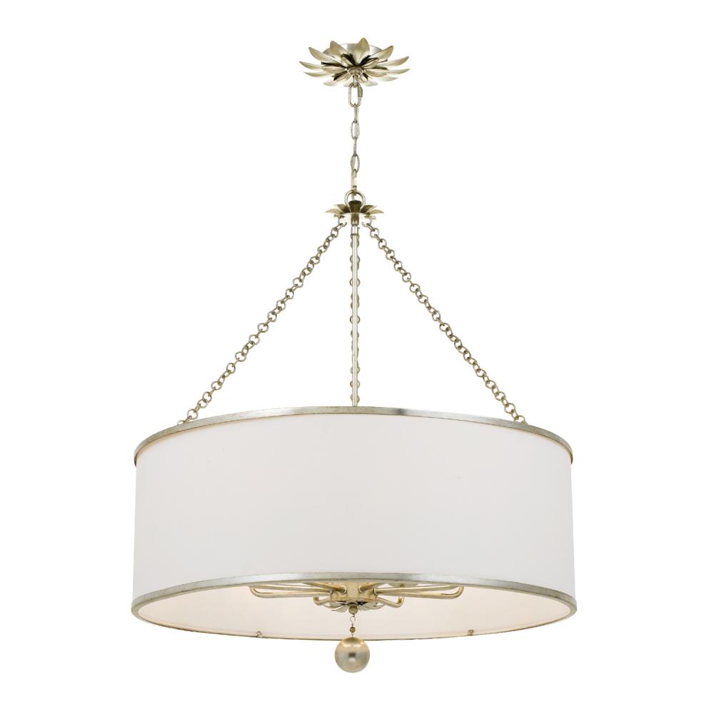 Broche 29'' Antique Silver Chandelier