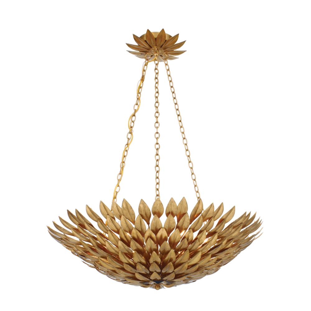 Broche 24.5'' Antique Gold Chandelier
