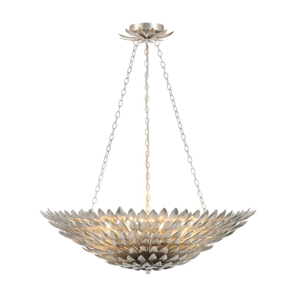 Broche 30'' Antique Silver Chandelier