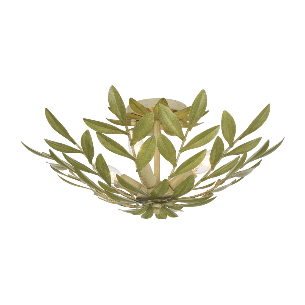 Broche 20.75'' Champagne Green Tea Semi Flush Mount