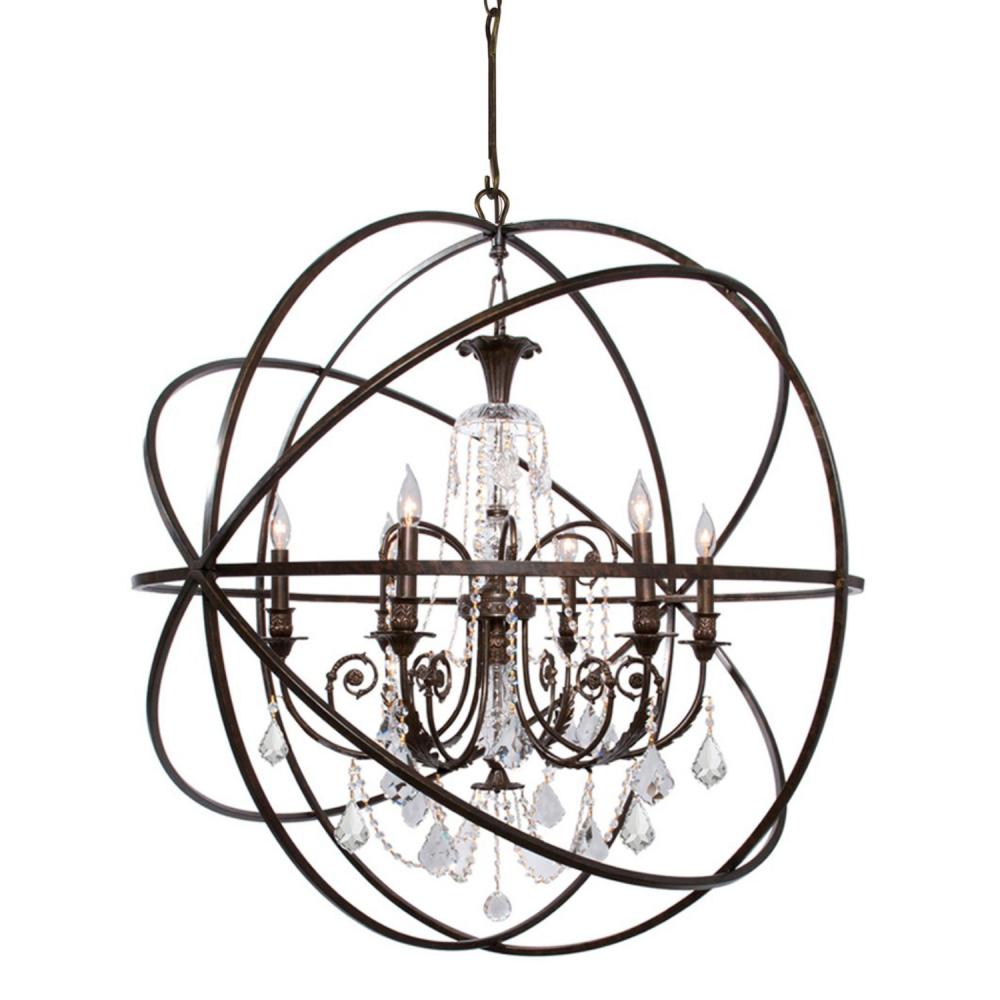 Solaris 6 Light English Bronze Chandelier
