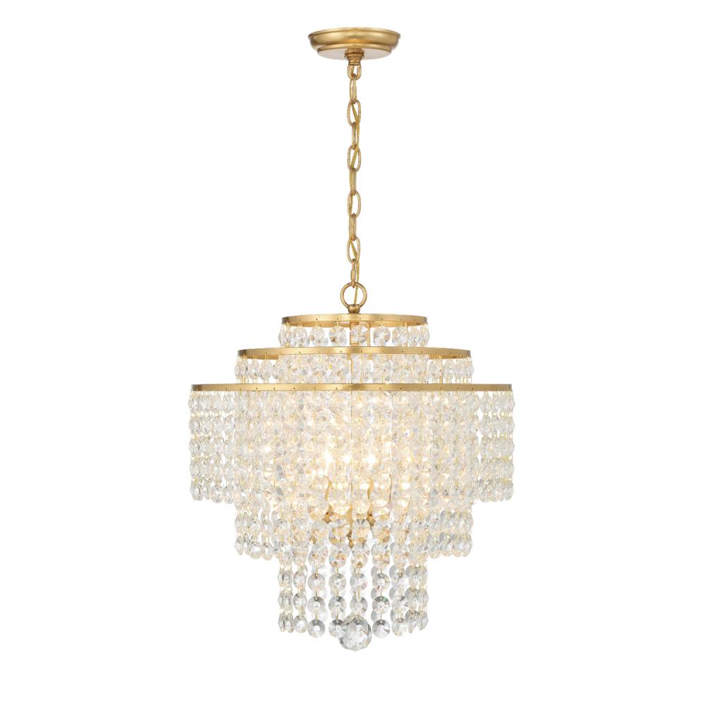 Gabrielle 4 Light Antique Gold Chandelier
