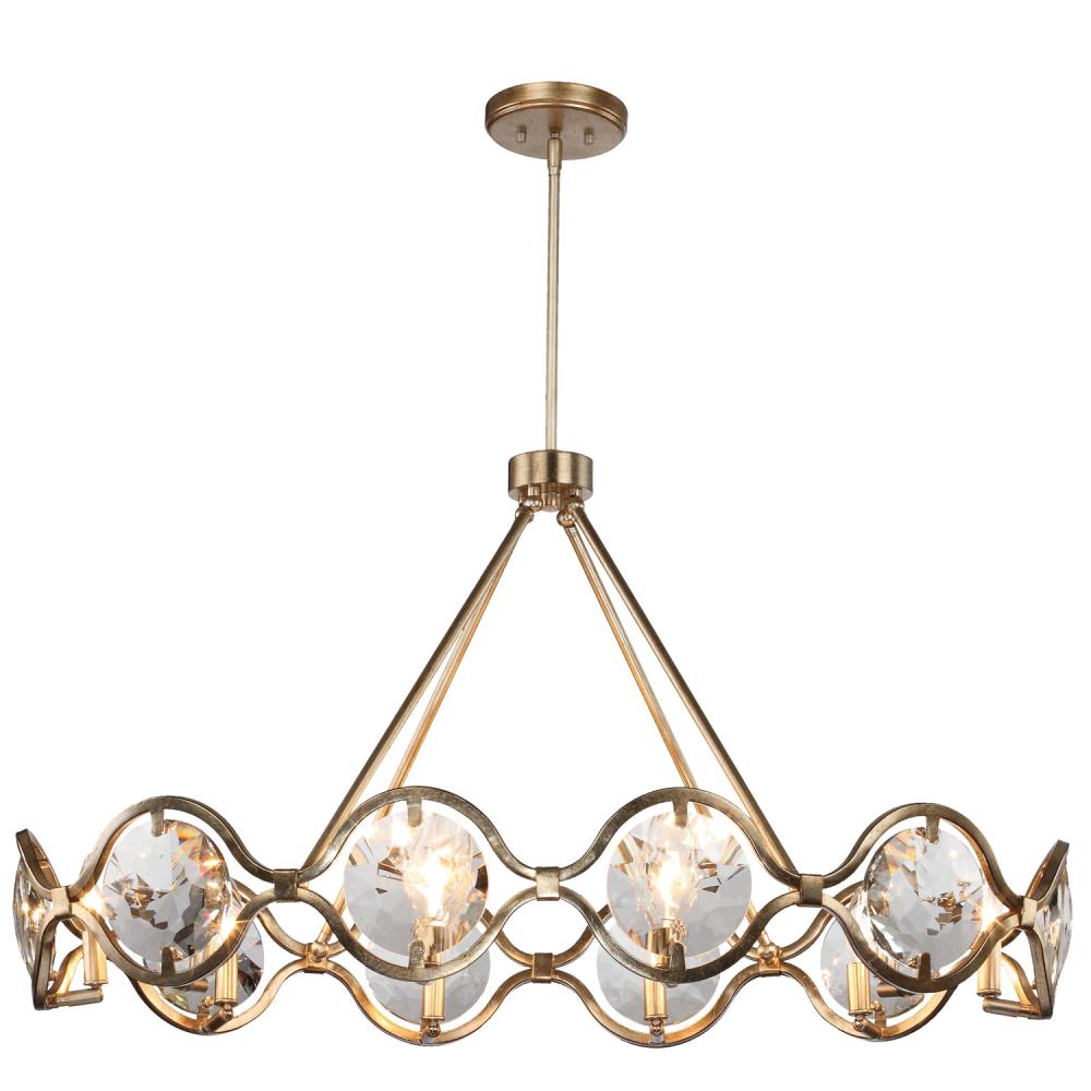 Quincy 10 Light Distressed Twilight Linear Chandelier