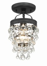 Crystorama 131-MK_CEILING - Calypso 7.25'' Crystal Teardrop Matte Black Semi Flush Mount