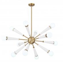 Crystorama 3812-AG-MT - Zodiac 34'' Aged Brass + Matte White Chandelier