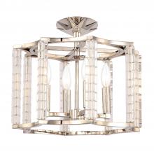 Crystorama 8854-PN_CEILING - Carson 4 Light Polished Nickel Convertible Semi Flush Mount