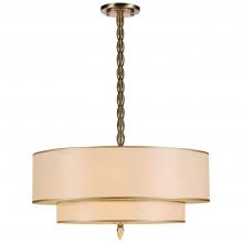 Crystorama 9507-AB - Luxo 26'' Drum Shade Antique Brass Chandelier