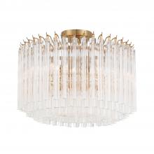 Crystorama LOF-5005-AG_CEILING - Lofton 5 Light Aged Brass Semi Flush Mount