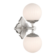 Crystorama ORY-1002-PN-WH - Orly 7.5'' Polished Nickel Sconce