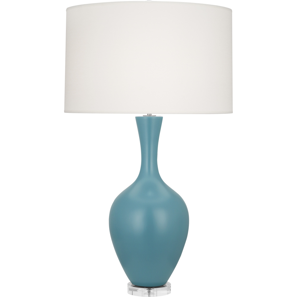 Matte Steel Blue Audrey Table Lamp