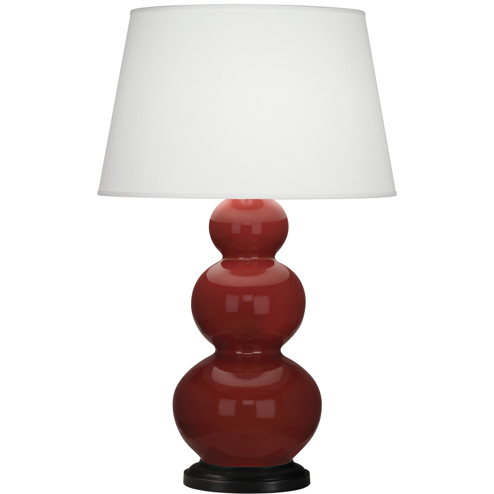 Oxblood Triple Gourd Table Lamp