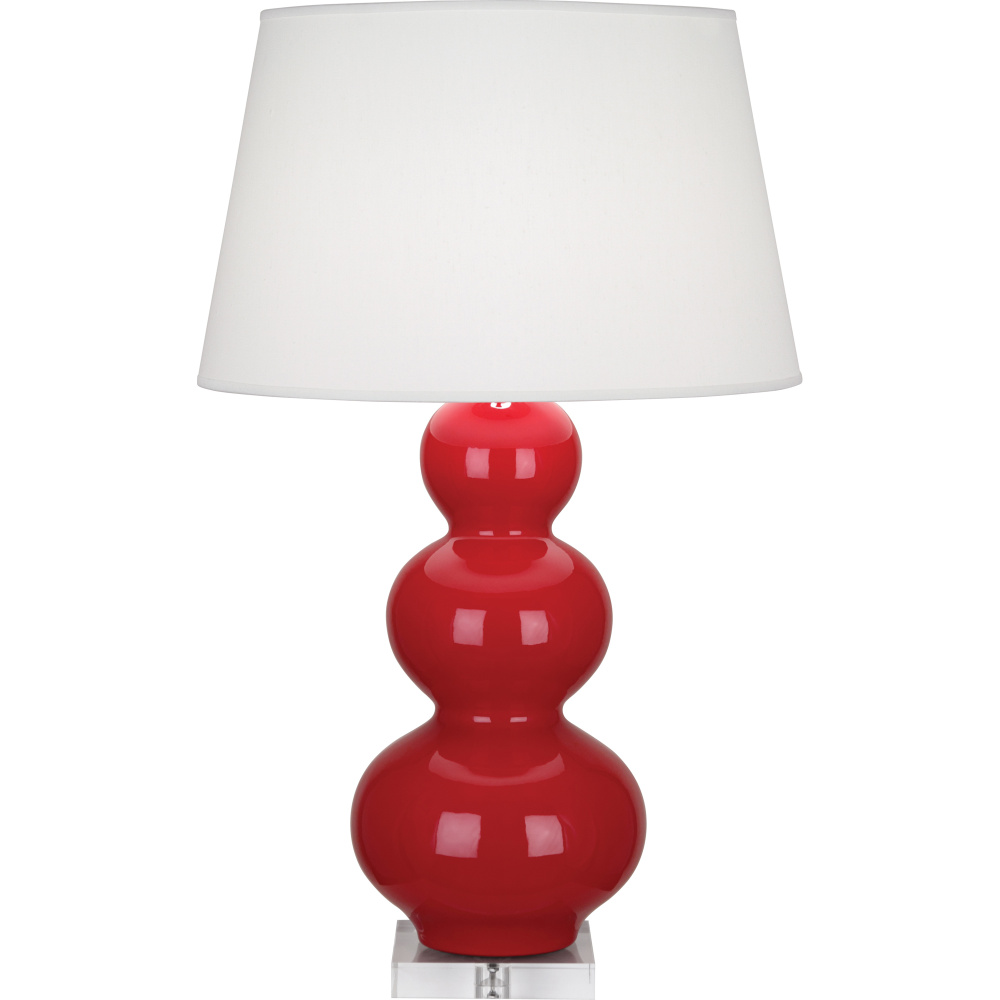 Ruby Red Triple Gourd Table Lamp
