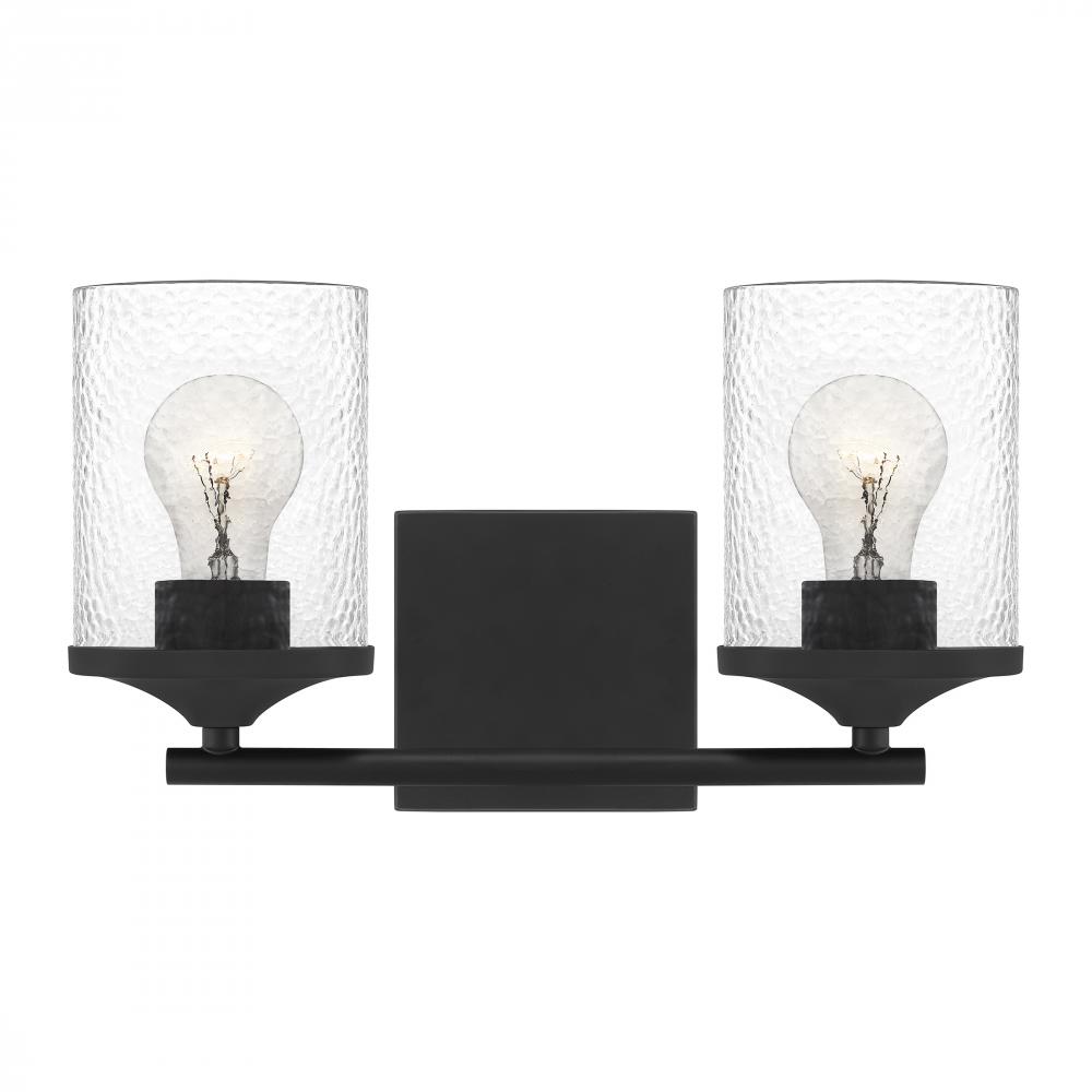 Abner 2-Light Matte Black Vanity Light