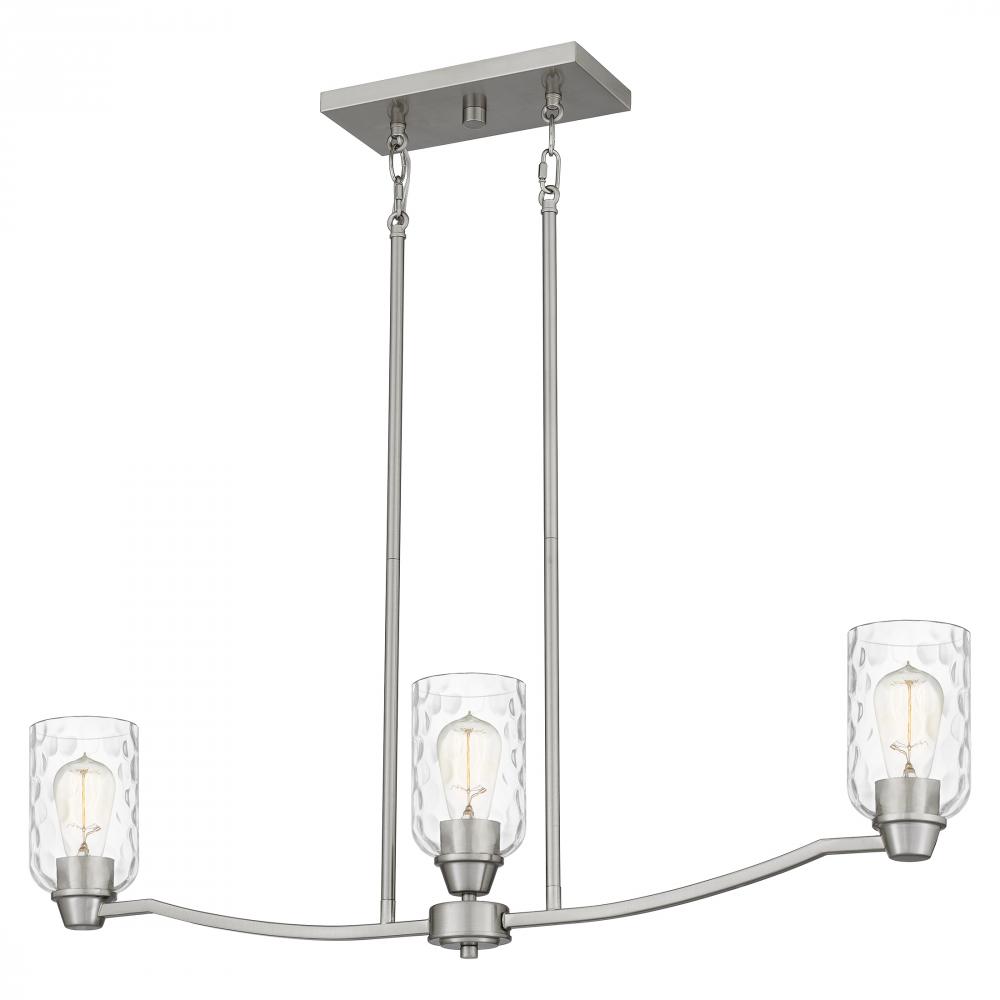 Acacia 3-Light Brushed Nickel Linear Chandelier