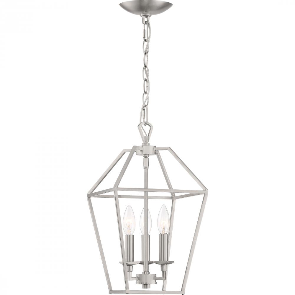 Aviary 3-Light Brushed Nickel Mini Pendant Light