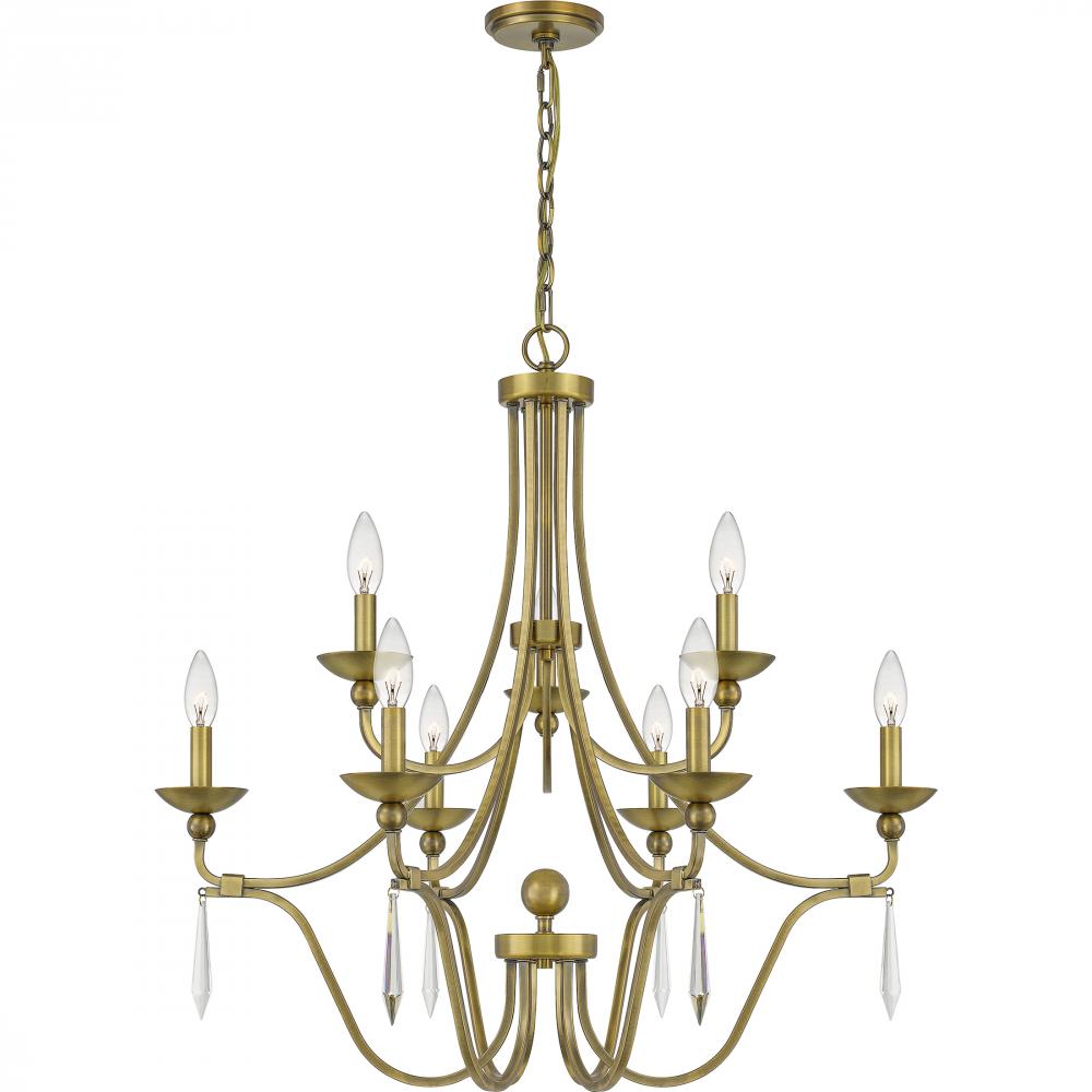 Joules 9-Light Aged Brass Chandelier