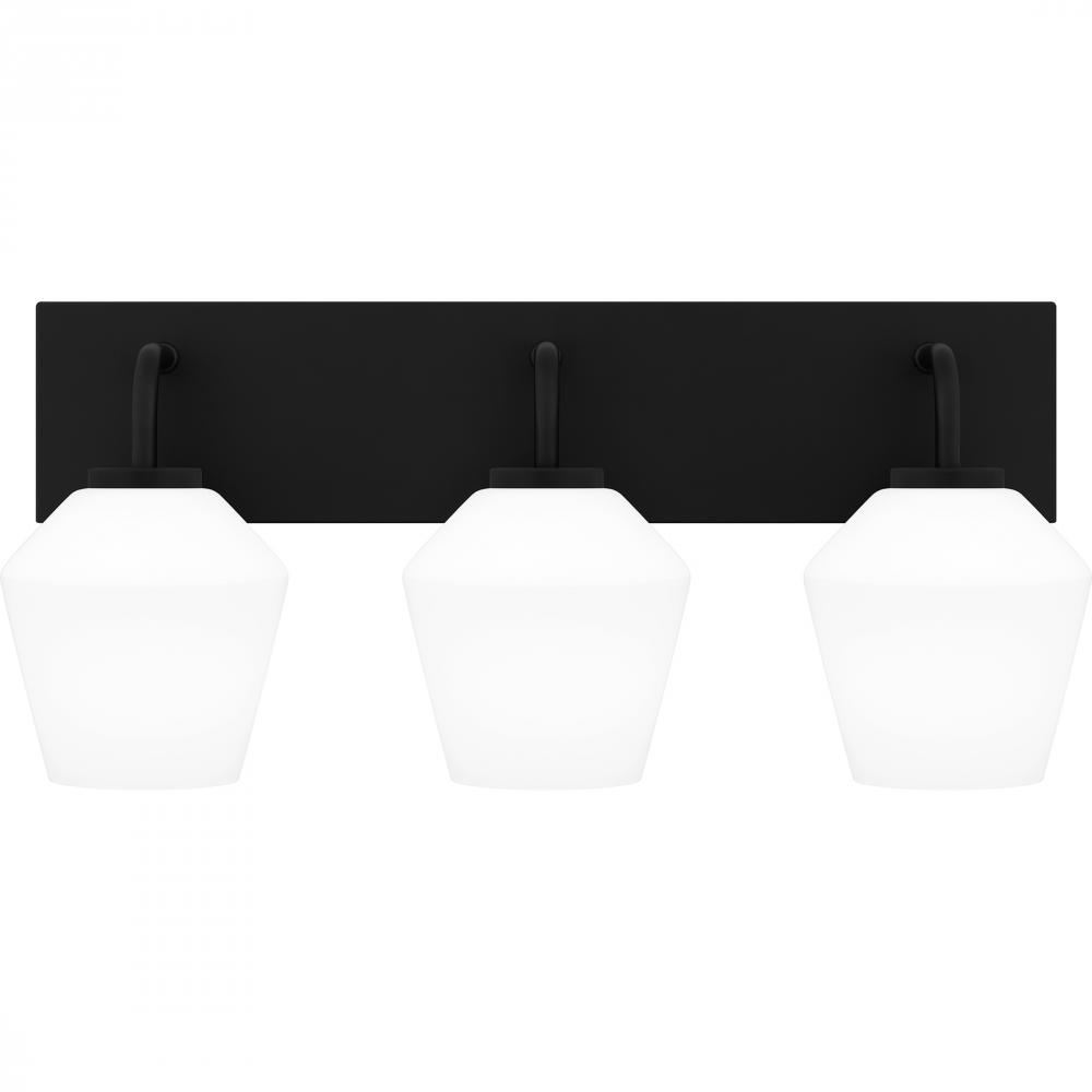 Nielson 3-Light Matte Black Bath Light