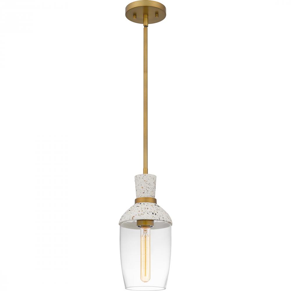 Springsteen 1-Light Aged Brass Mini Pendant Light