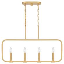 Quoizel ABR432AB - Abner 4-Light Aged Brass Linear Chandelier