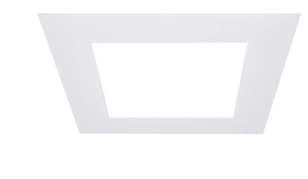 10'' Flat Goof Ring for Commercial Downlights, Square, White Finish, 14.50 square outer,