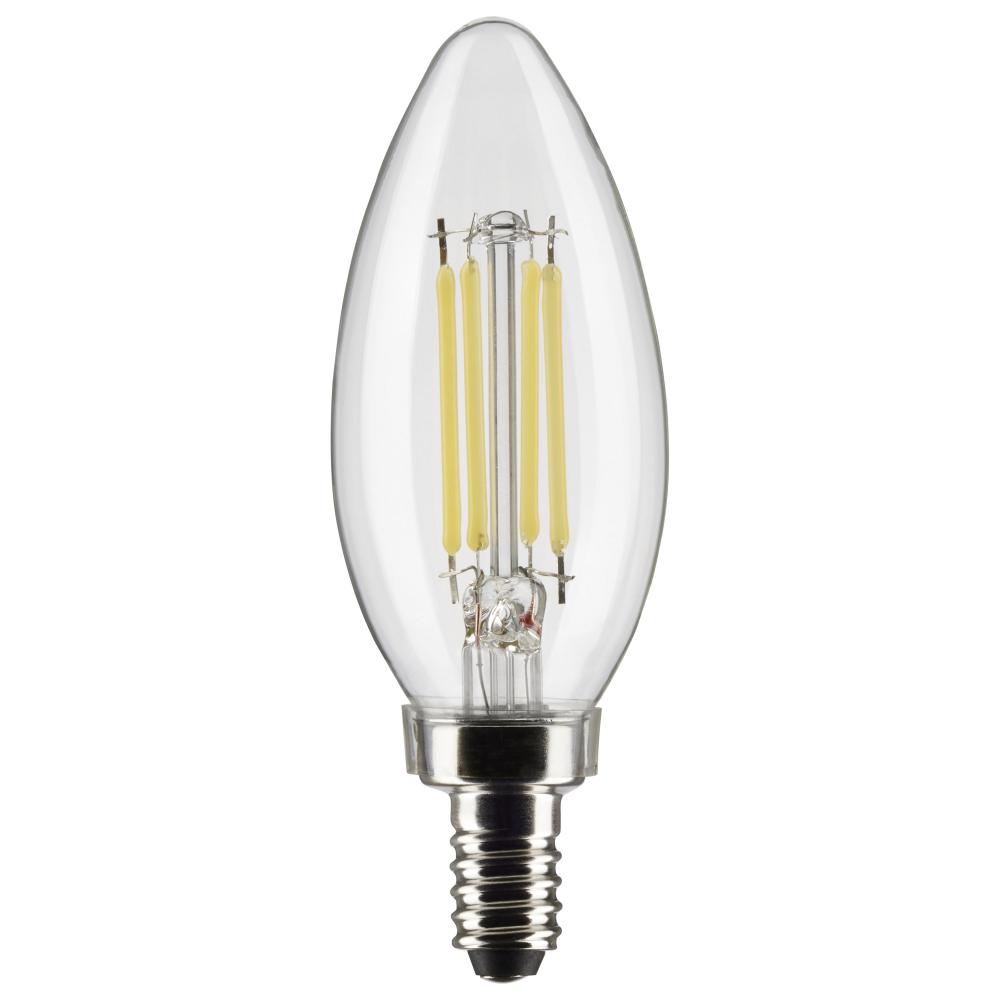 5.5 Watt B11 LED Filament; Clear; Candelabra base; 90 CRI; 4000K; 120 Volt