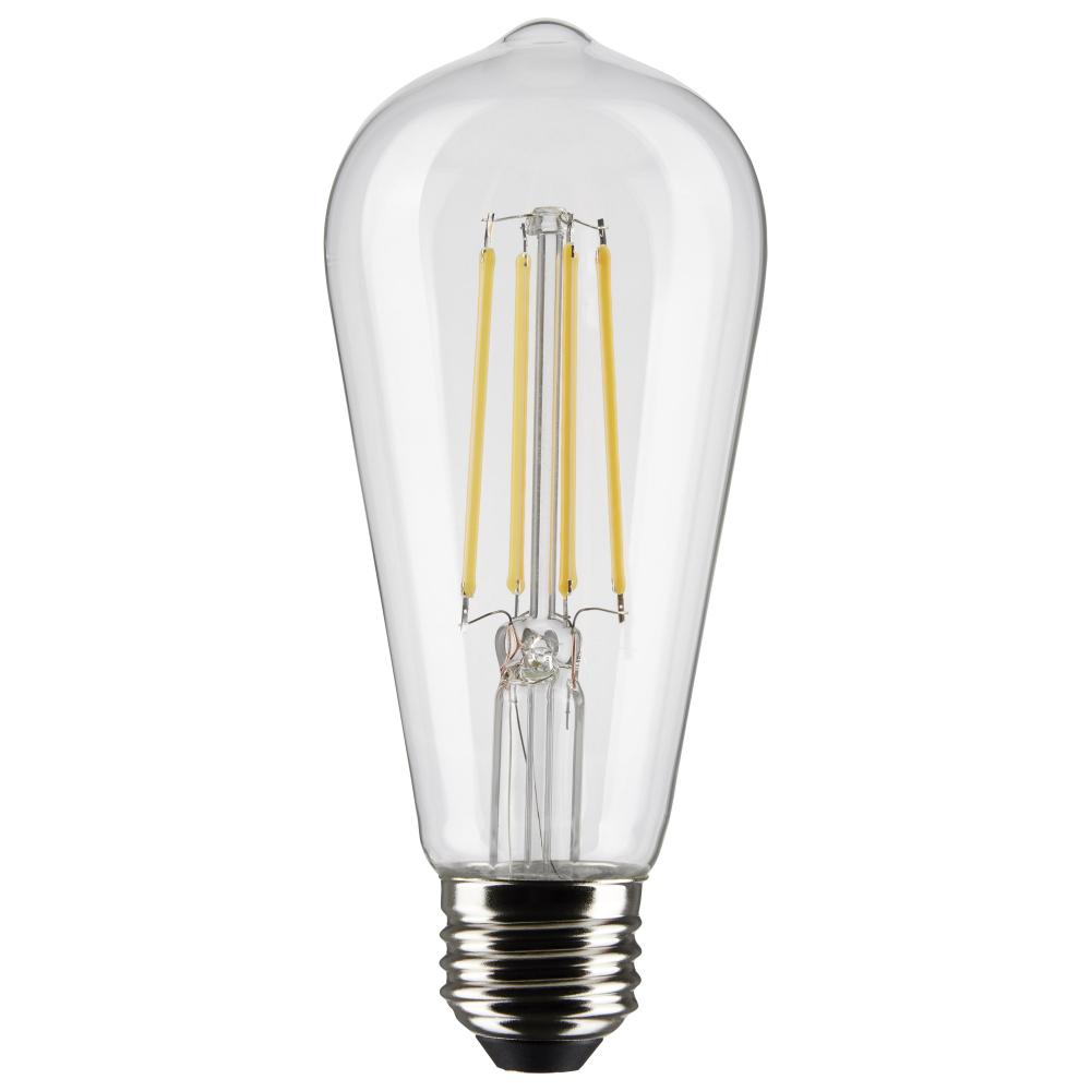8 Watt ST19 LED Filament; Clear; Medium base; 90 CRI; 3000K; 120 Volt