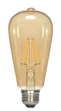 Satco Products Inc. S9579 - 7 Watt ST19 LED Filament; Transparent Amber; Medium base; 2000K; 650 Lumens; 120 Volt