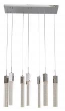 Bethel International ADS04C7CH - 7-Light Chrome Island Lighting With A Clear Bubble Crystal