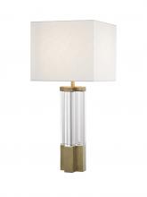 Bethel International JTL132NB-AB - 1-Light Antique Brass Table Lamp With A Drum Shade