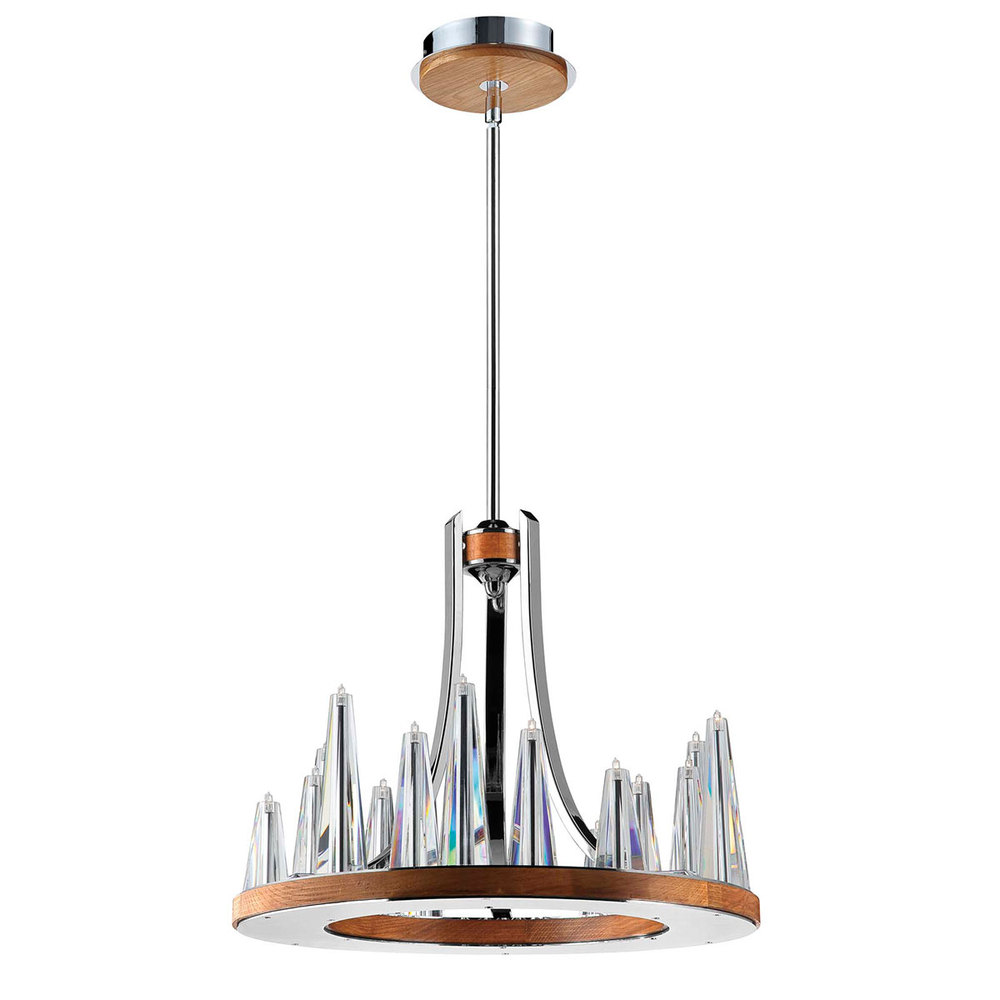 Skyline, 15Lt Chandelier, Chrome/Clear