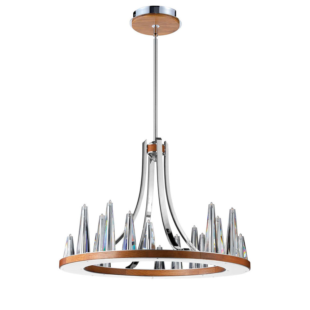 Skyline, 20Lt Chandelier, Chrome/Clear