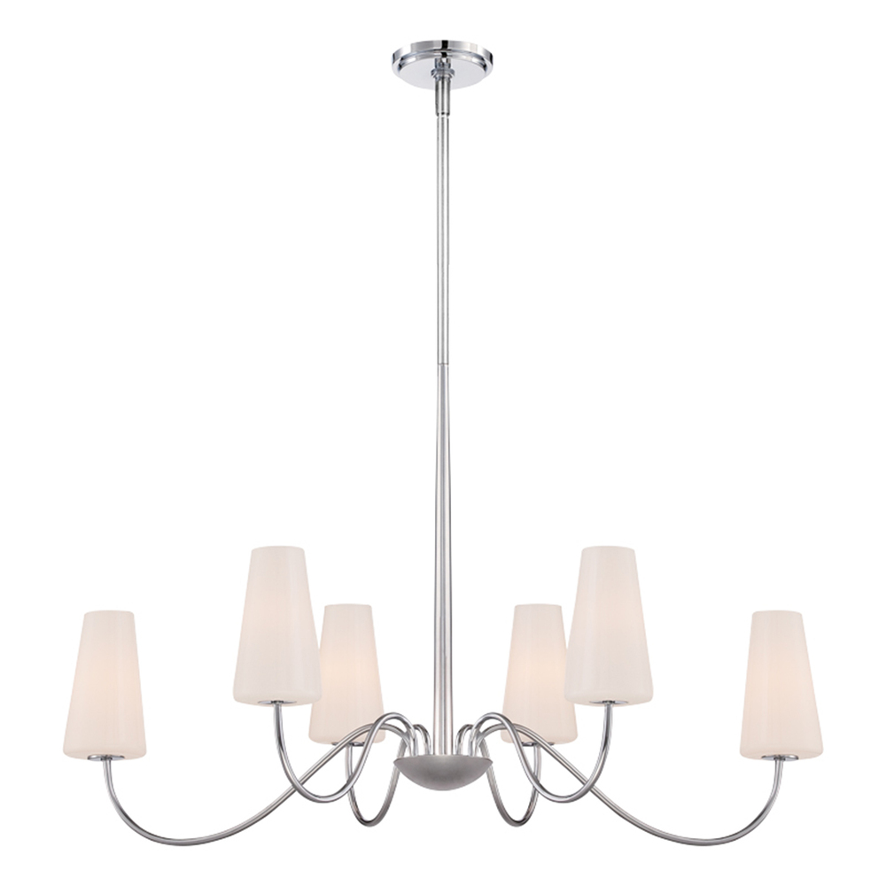 Enza, 6Lt Chandelier, Oval, Chrome