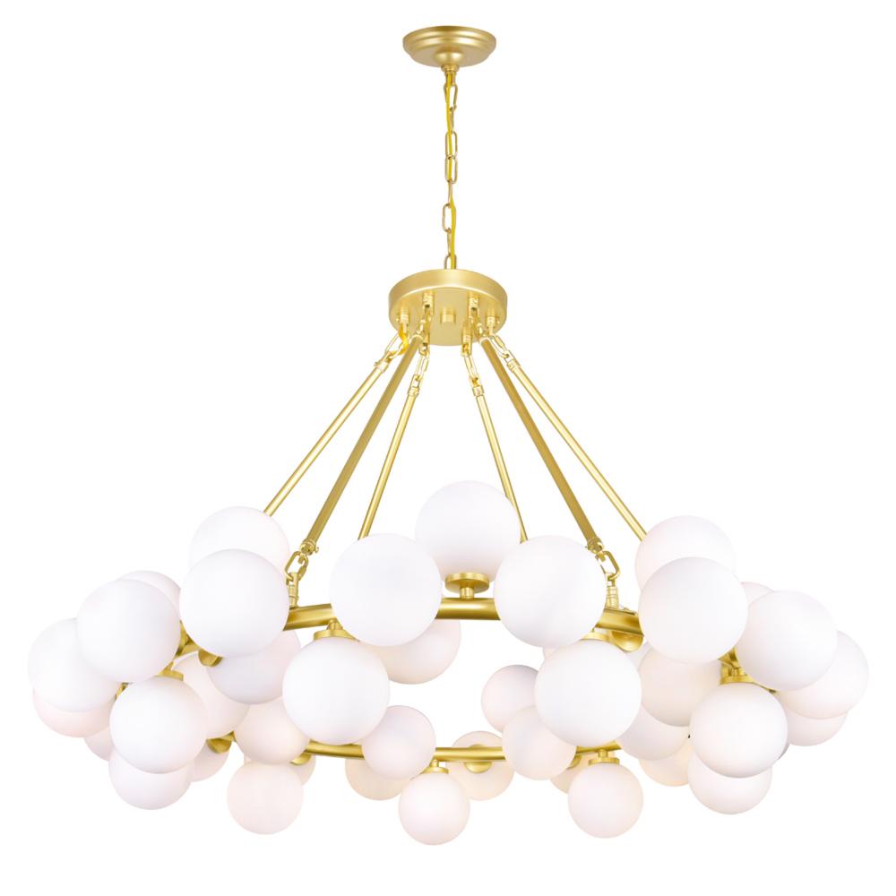 Arya 45 Light Satin Gold Chandelier