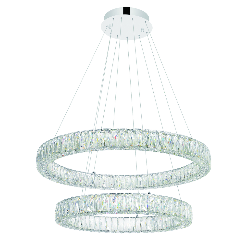 Madeline Integrated LED 2 Ring 32in Chrome Chandelier