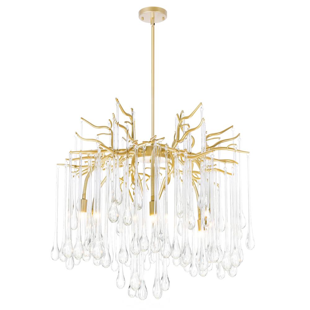 Anita 6 Light Gold Leaf Chandelier