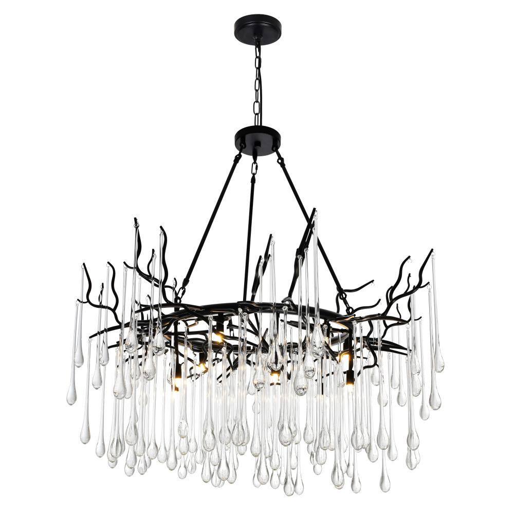 Anita 12 Light Black Chandelier