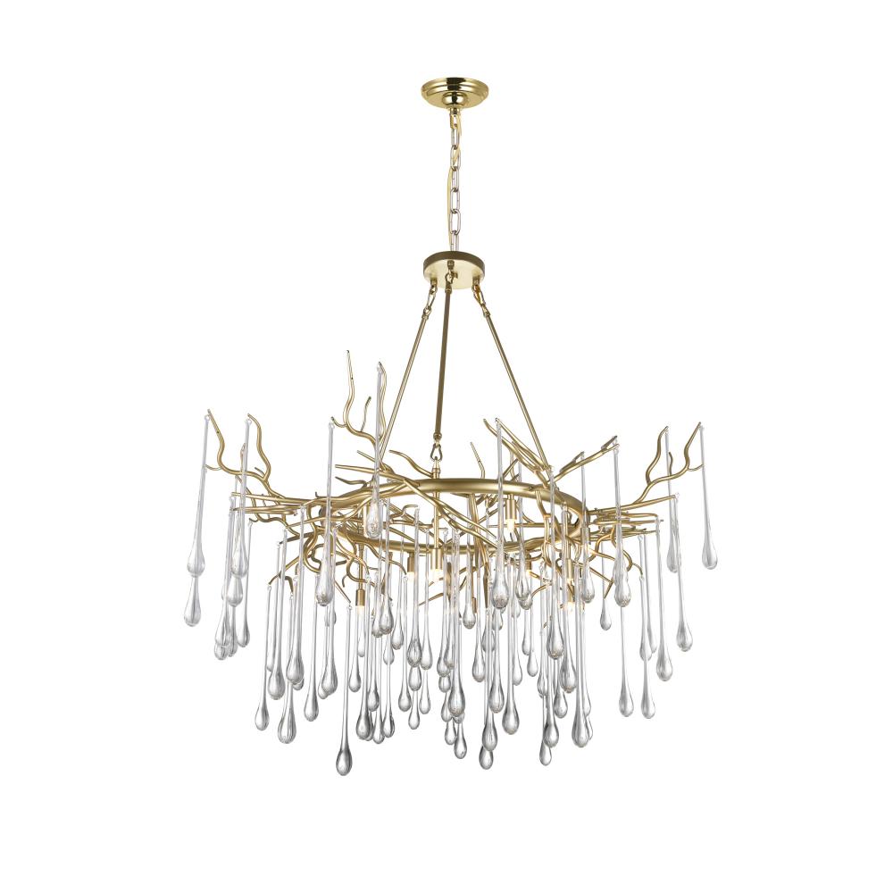 Anita 12 Light Gold Leaf Chandelier
