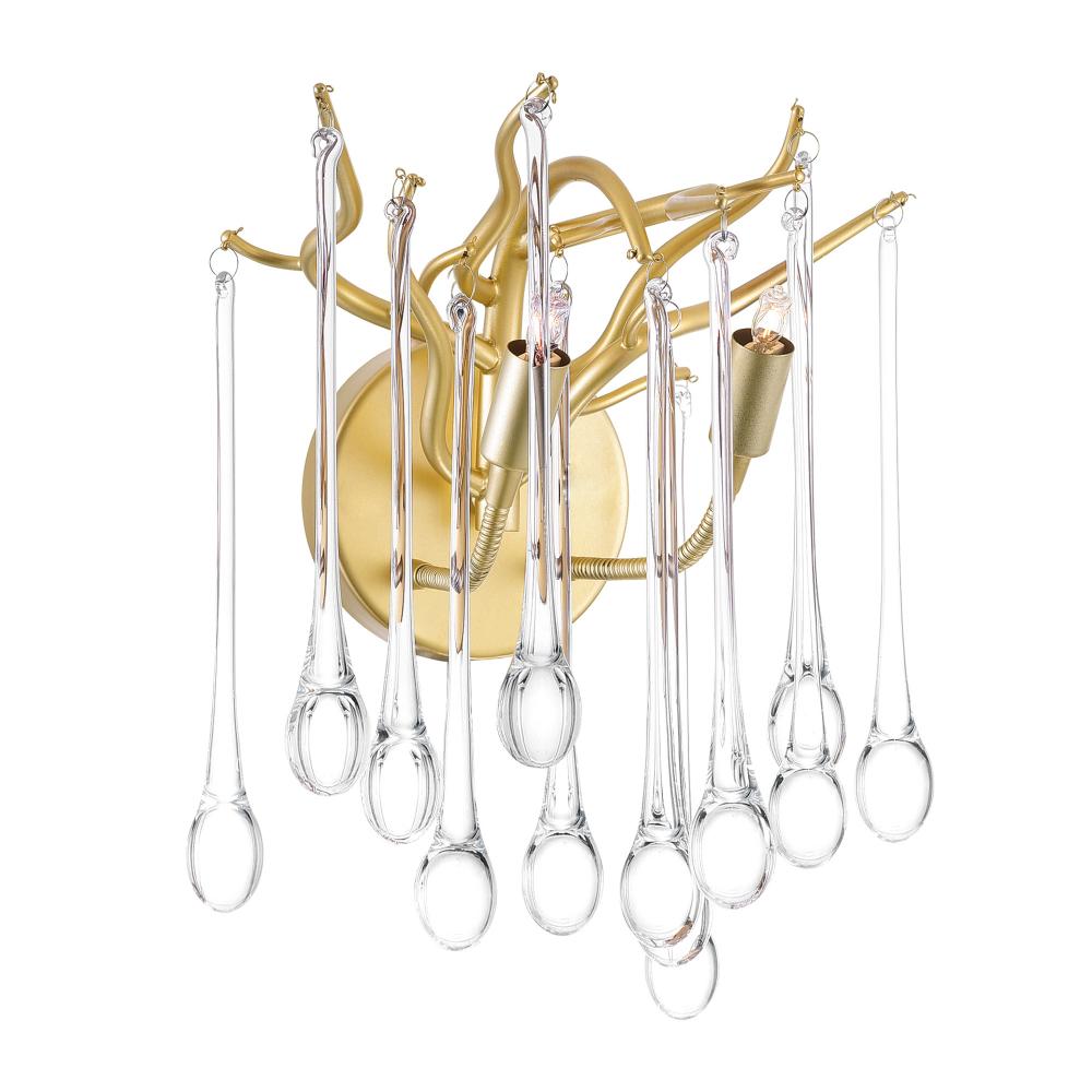 Anita 2 Light Gold Leaf Wall Sconce