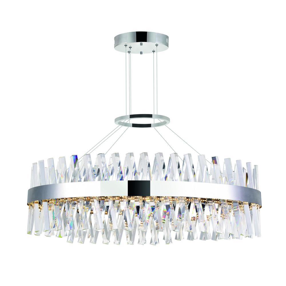 Glace Integrated LED 40in Round Chrome Chandelier