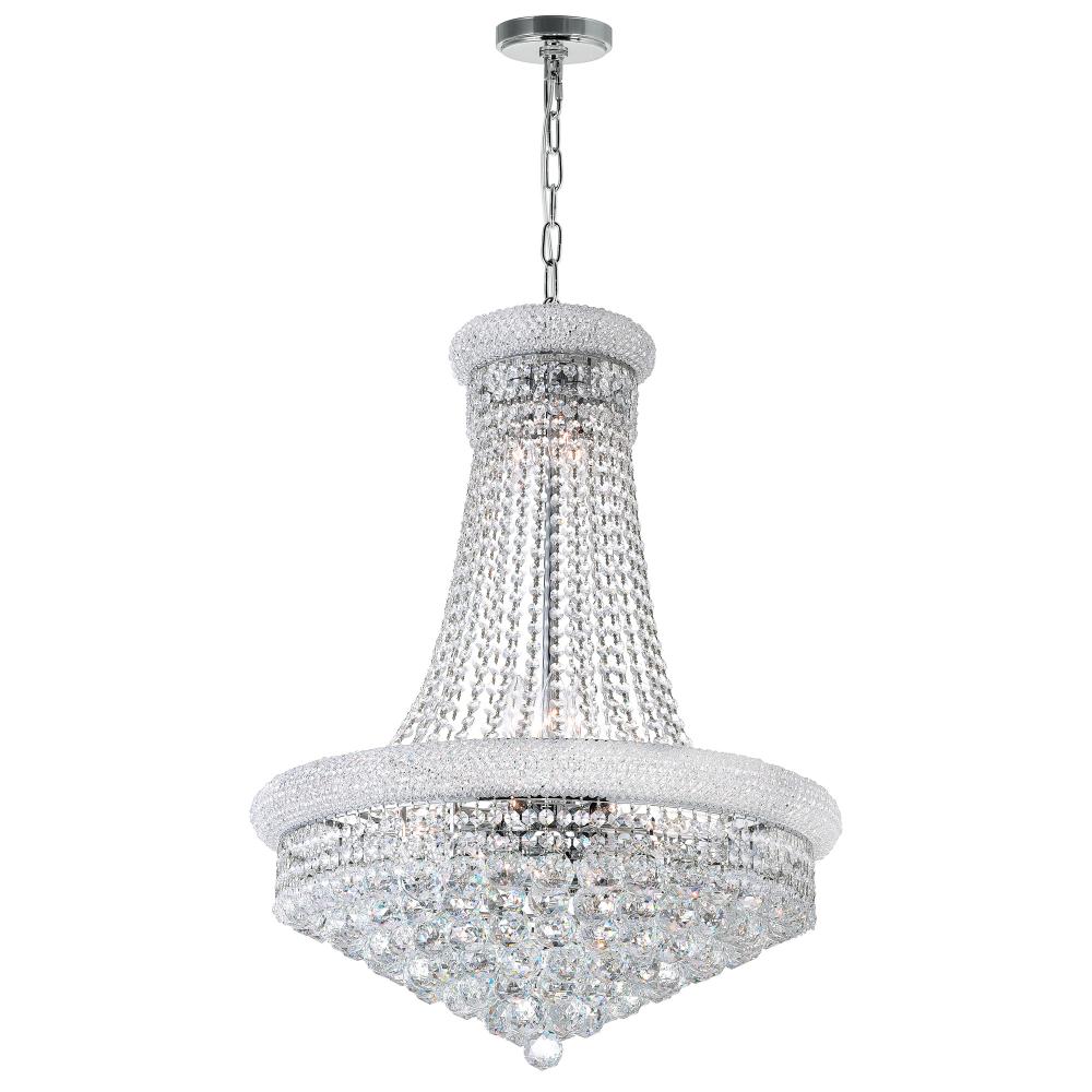 Empire 17 Light 24in Chrome Down Chandelier with Crystals