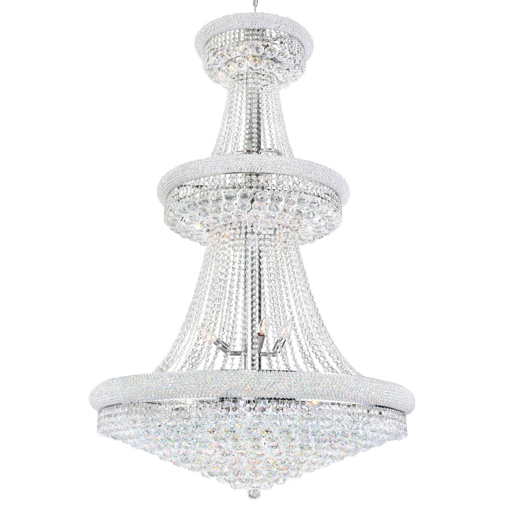Empire 34 Light 36in Chrome Down Chandelier with Crystals