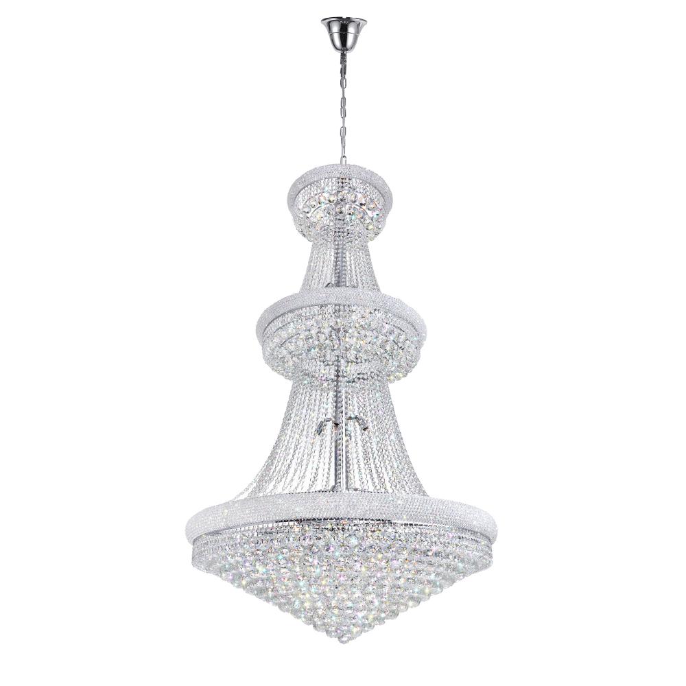 Empire 38 Light 42in Chrome Down Chandelier with Crystals